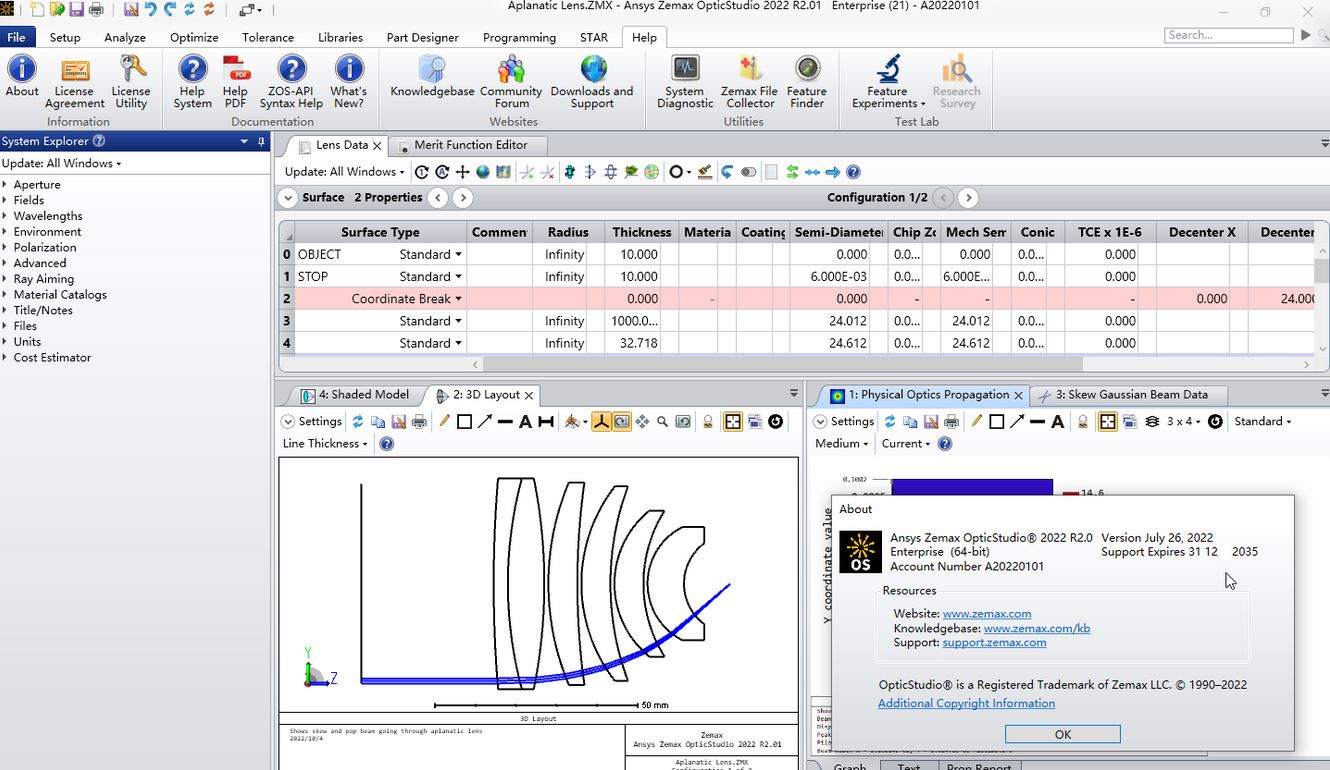 zemax opticstudio破解版下载 光学设计软件ANSYS Zemax OpticStudio 2023 R2.00 免费激活版(附替换补丁+教程) Win64-1