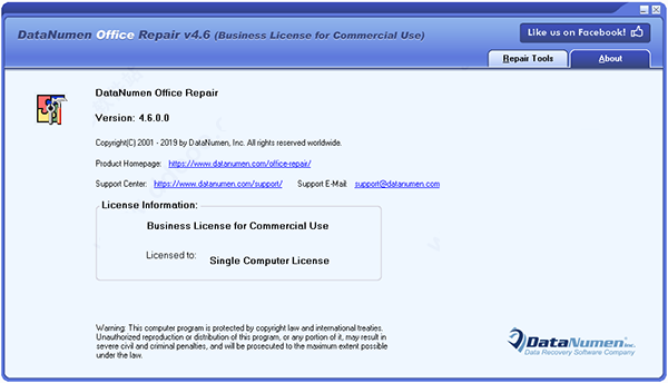 数据恢复软件下载 DataNumen Office Repair数据恢复工具 v4.6.0.0 官方安装版-6