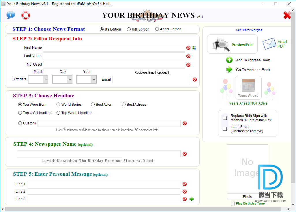 Your Birthday News下载 - Your Birthday News 报纸制作软件 6.1 破解版