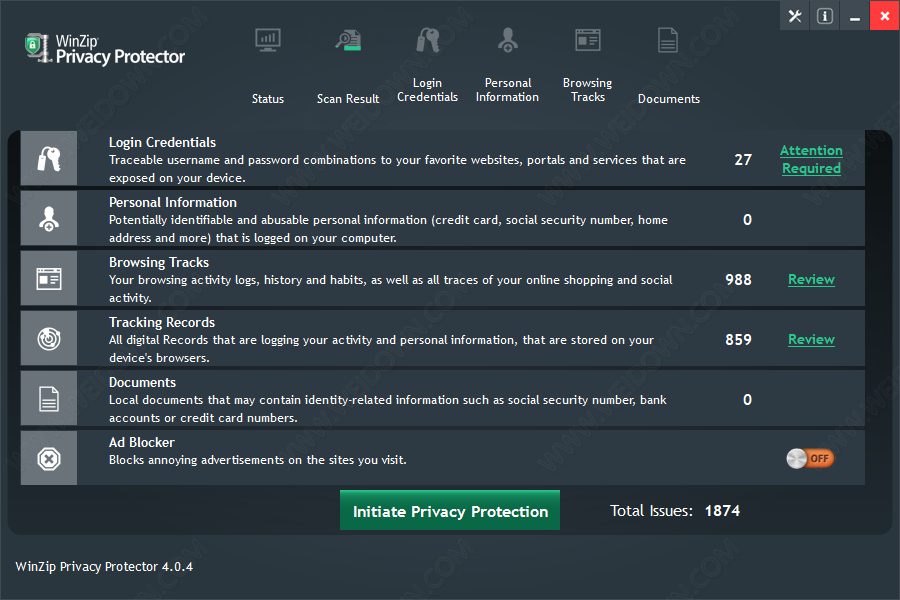 WinZip Privacy Protector下载 - WinZip Privacy Protector 4.0.9 破解版