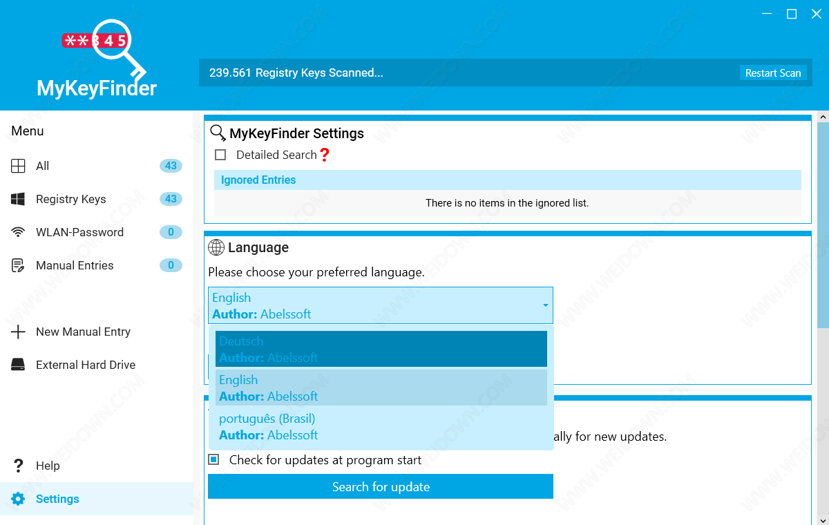 Abelssoft MyKeyFinder