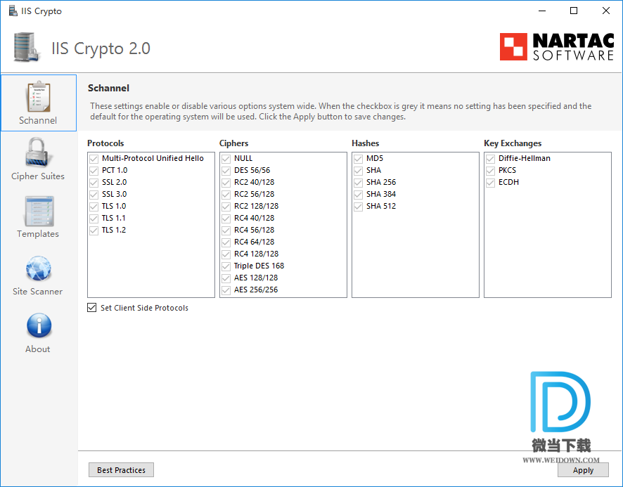 IIS Crypto下载 - IIS Crypto IIS安全管理 2.0 Build 11 免费版