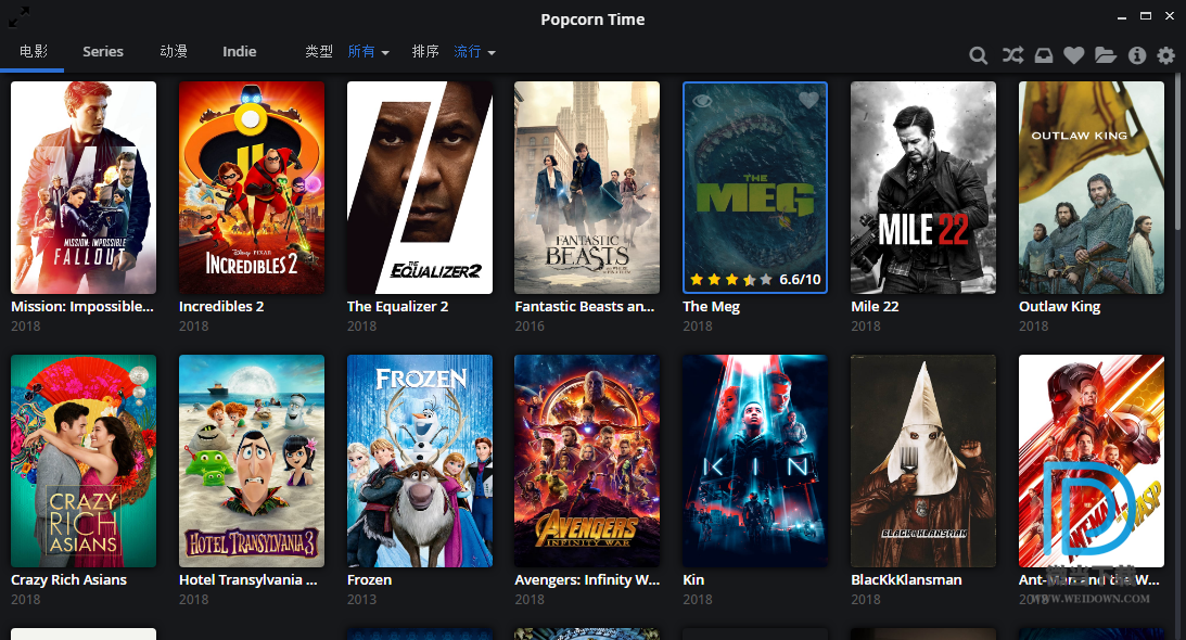 Popcorn Time下载 - Popcorn Time 爆米花时间电影播放器 0.3.10 中文绿色优化版