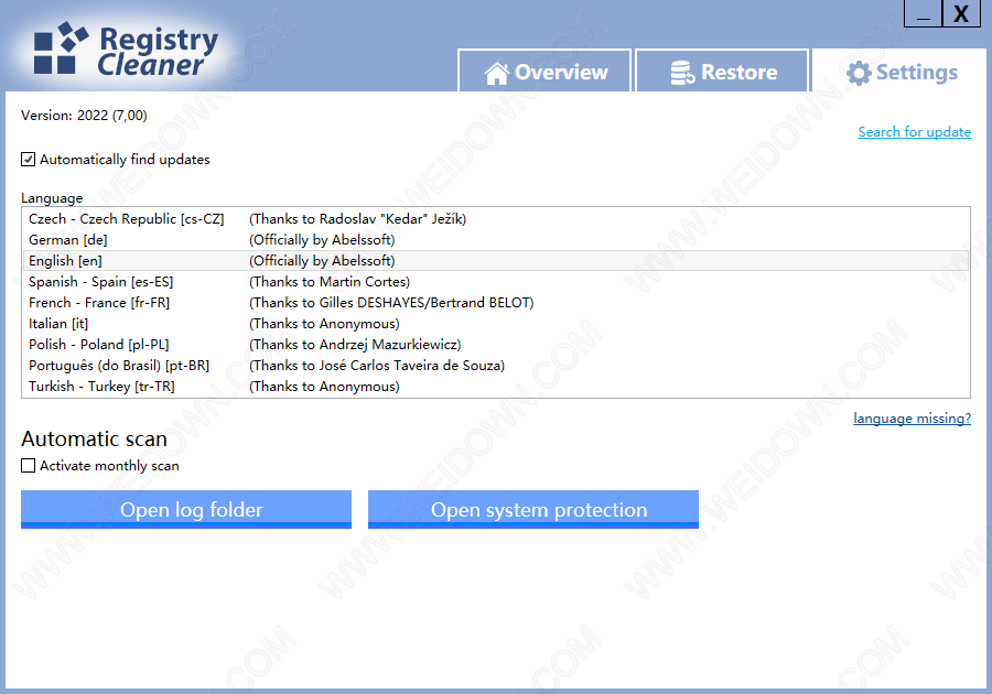 Abelssoft Registry Cleaner