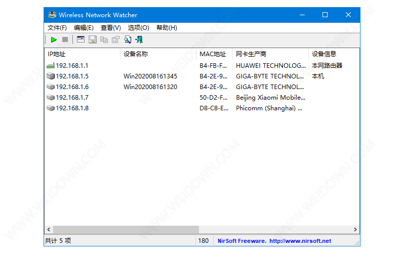 Wireless Network Watcher下载 - Wireless Network Watcher 2.30 中文绿色版