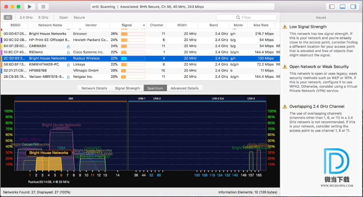 WiFi Explorer Pro下载 - WiFi Explorer Pro WiFi无线扫描和管理工具 2.6.1 破解版 For Mac