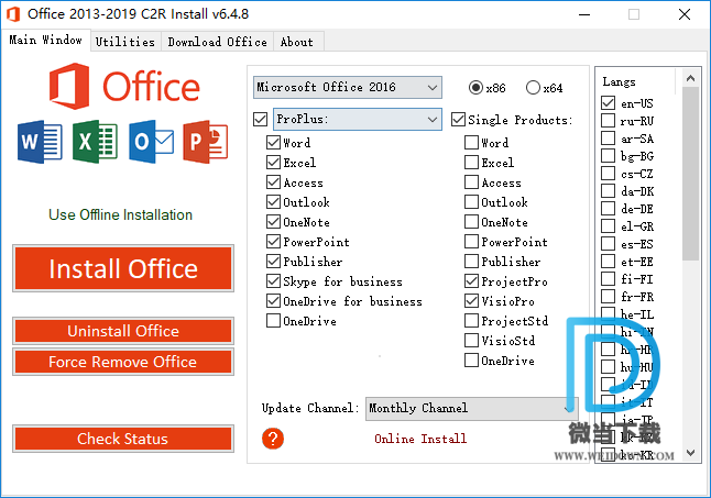 Office自定义组件安装工具下载 - Office自定义组件安装工具 Office C2R Install 6.8.0 绿色便携版