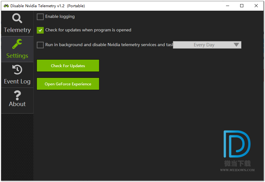 Disable Nvidia Telemetry下载 - Disable Nvidia Telemetry 禁用NVIDIA遥测工具 1.2.0.24 官方便携版