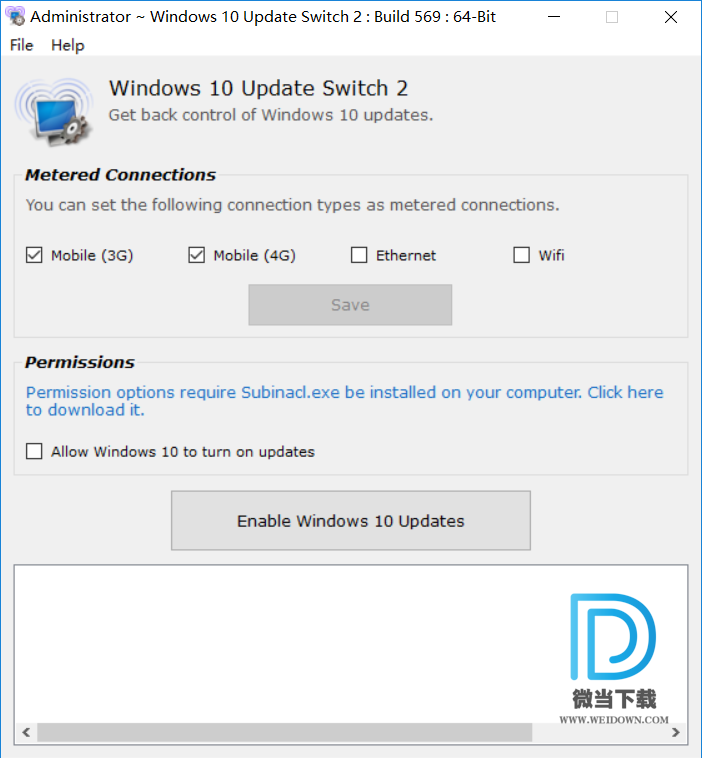 WINDOWS 10 UPDATE SWITCH下载 - WINDOWS 10 UPDATE SWITCH 关闭WIN10自动更新 2.0.0.569 免费版