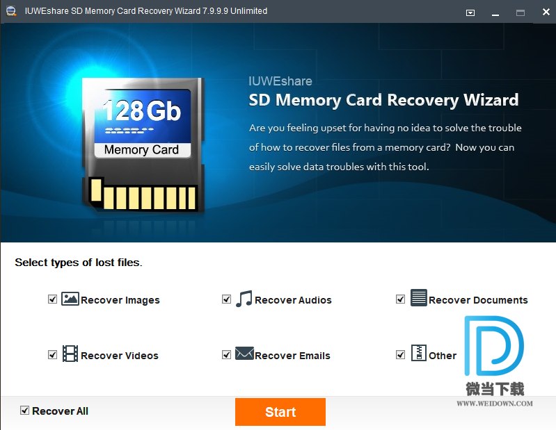 IUWEshare SD Memory Card Recovery Wizard下载 - IUWEshare SD Memory Card Recovery Wizard SD卡数据恢复软件 7.9.9.9 破解版