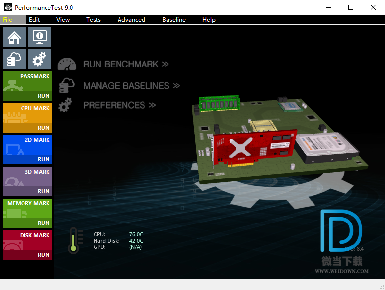 PassMark PerformanceTest下载 - PassMark PerformanceTest 电脑性能测试程序 9.0.1035 绿色便携版