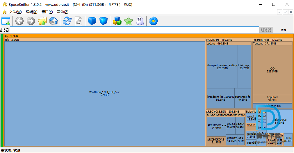 SpaceSniffer下载 - SpaceSniffer 磁盘空间分析器 1.3.0.2 汉化版