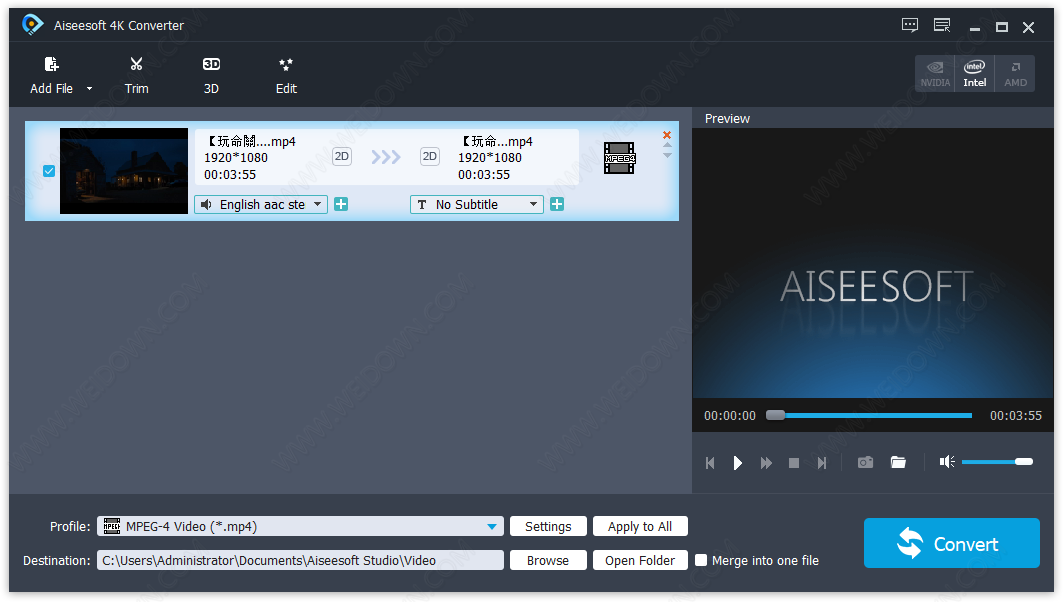 Aiseesoft 4K Converter下载 - Aiseesoft 4K Converter 4K视频转换器 9.2.36 破解版