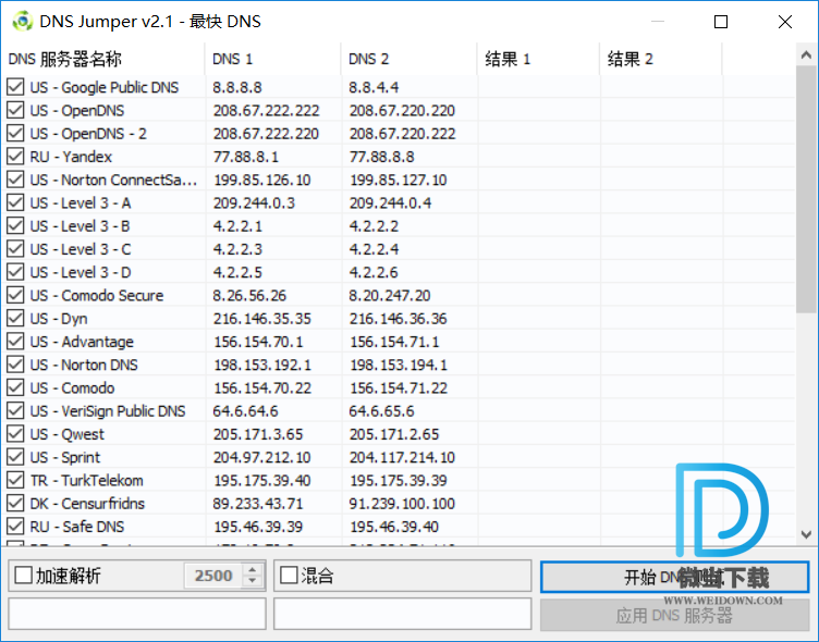 Dns Jumper下载 - Dns Jumper 一键切换网卡DNS 2.2 中文免费版