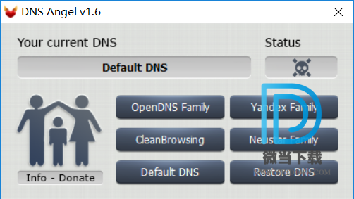 Dns Angel下载 - Dns Angel 一键屏蔽暴力色情网站 1.6 免费版