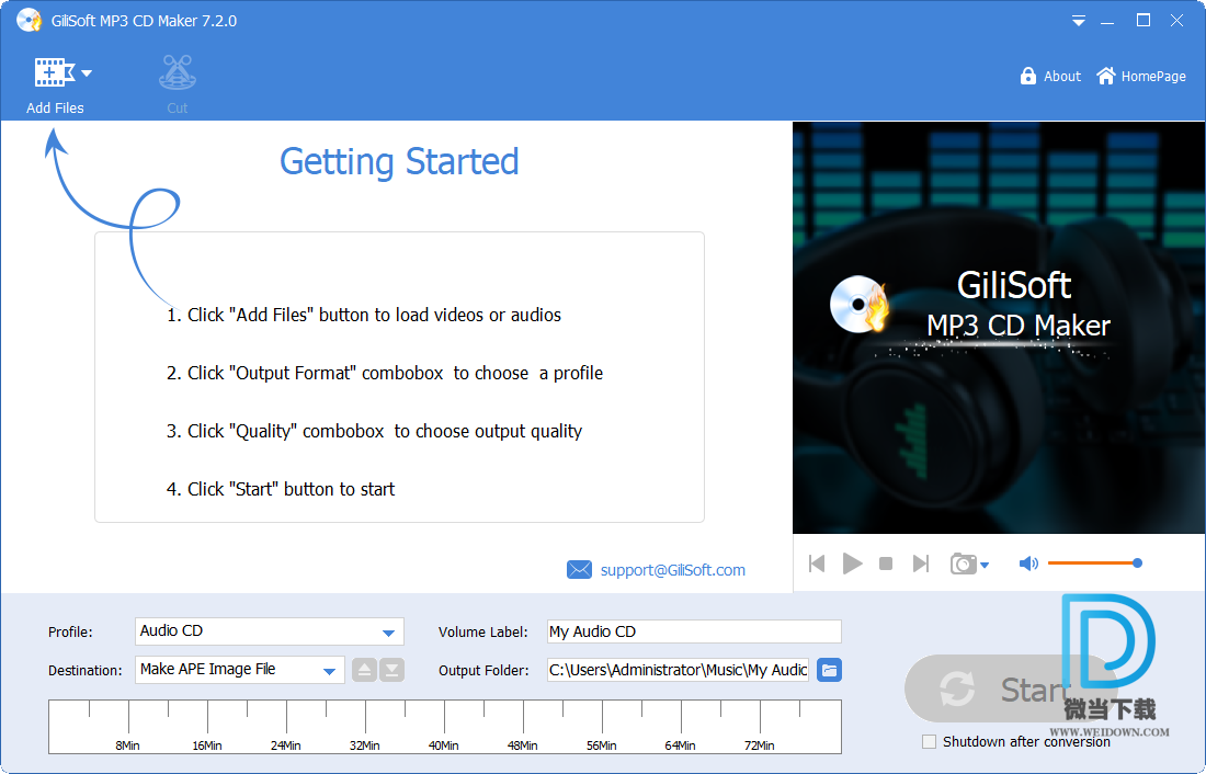 GiliSoft MP3 CD Maker下载 - GiliSoft MP3 CD Maker 音频转换软件 8.0.0 破解版
