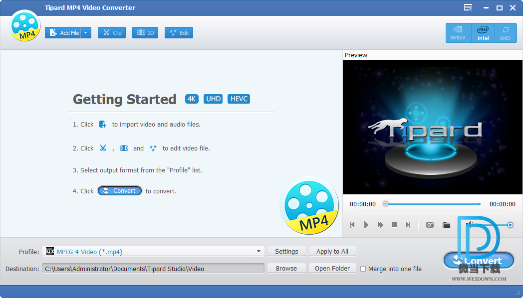 Tipard MP4 Video Converter下载 - Tipard MP4 Video Converter MP4视频转换器 9.2.18 破解版