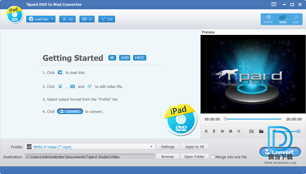 Tipard DVD to iPad Converter下载 - Tipard DVD to iPad Converter DVD格式转IPAD视频转换器 9.2.20 破解版