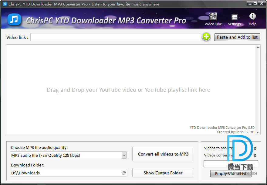 ChrisPC YTD Downloader MP3 Converter Pro下载 - ChrisPC YTD Downloader MP3 Converter Pro MP3转换器 3.50 绿色便携版