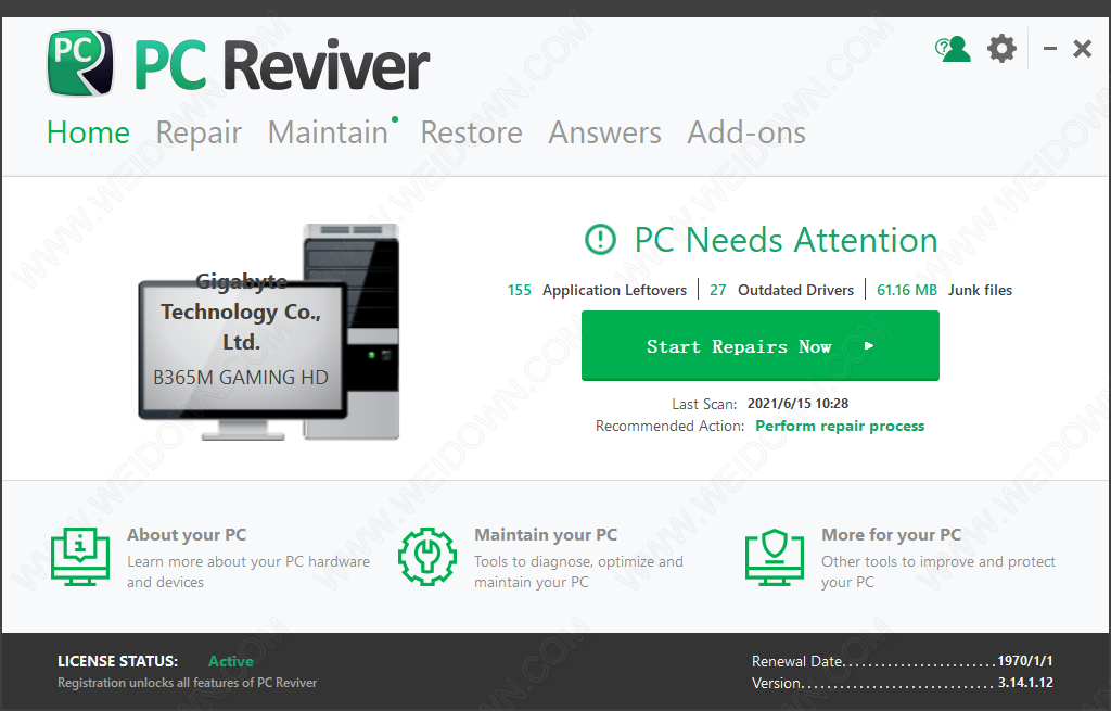 ReviverSoft PC Reviver便携版下载 - ReviverSoft PC Reviver 3.14.1.14 注册便携版