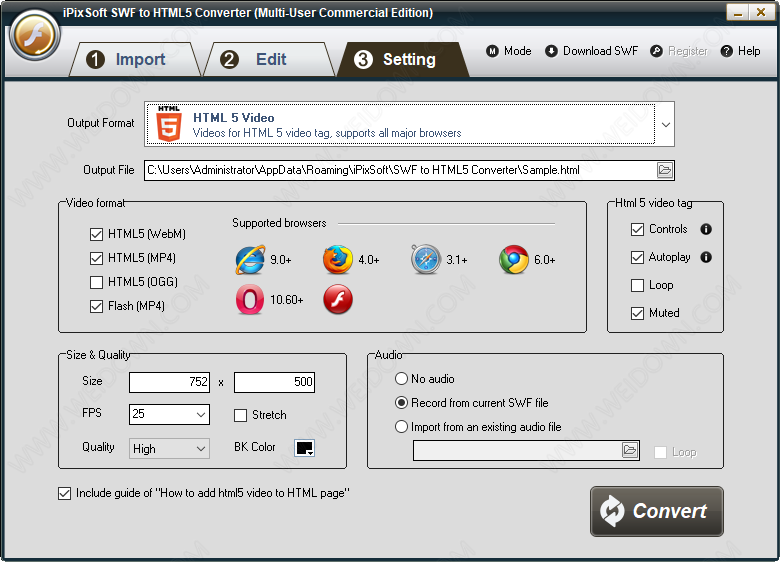 iPixSoft SWF to HTML5 Converter