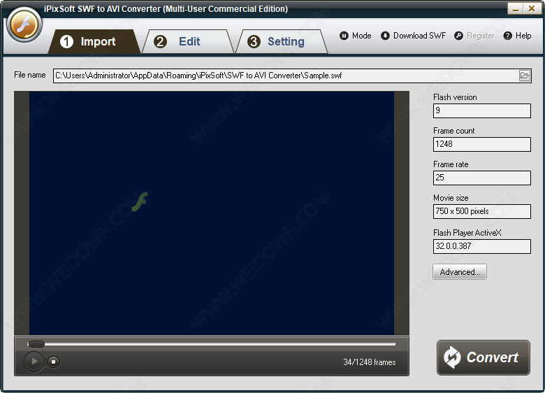 iPixSoft SWF to AVI Converter