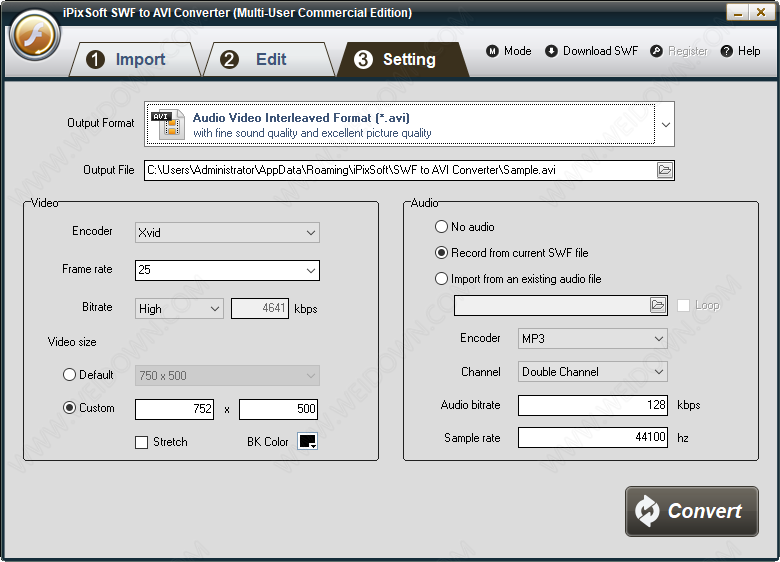 iPixSoft SWF to AVI Converter