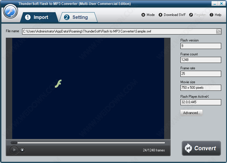 ThunderSoft Flash to MP3 Converter