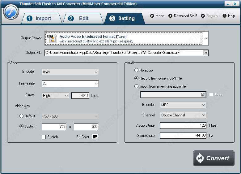 ThunderSoft Flash to AVI Converter下载 - ThunderSoft Flash to AVI Converter 4.6.0 破解版