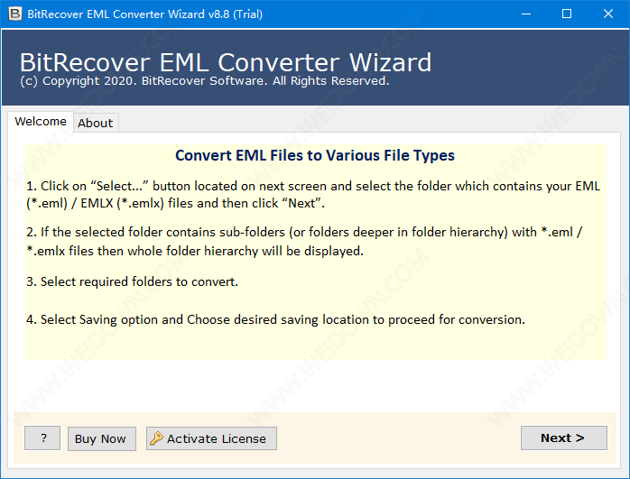 BitRecover EML Converter Wizard