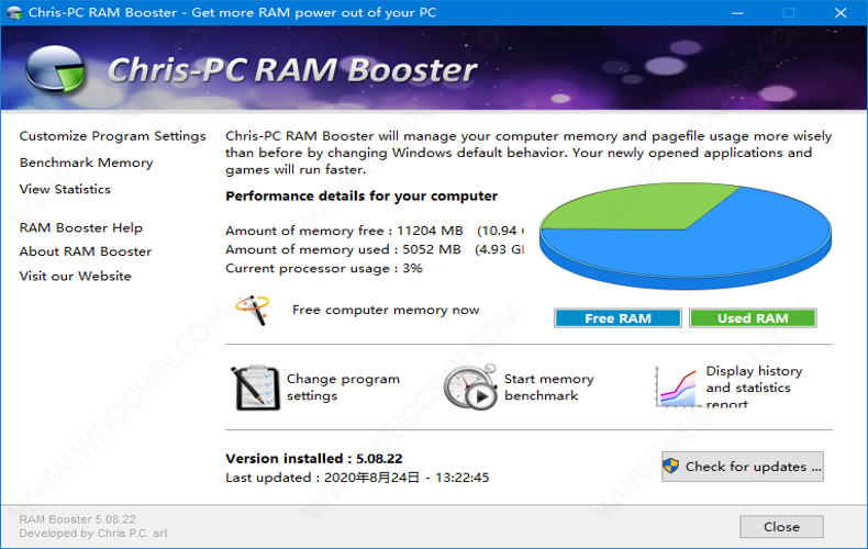 Chris-PC RAM Booster下载 - Chris-PC RAM Booster 5.15.15 破解版