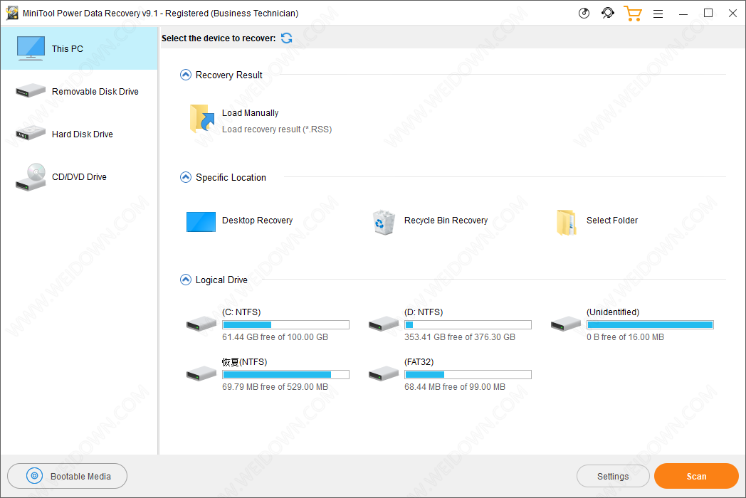 MiniTool Power Data Recovery下载 - MiniTool Power Data Recovery 9.2 技术员破解版