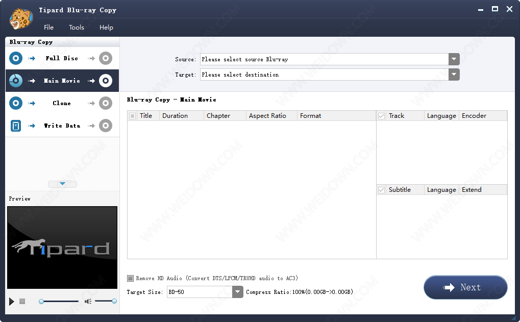 Tipard Blu-ray Copy下载 - Tipard Blu-ray Copy 蓝光光盘拷贝工具 7.1.66 破解版