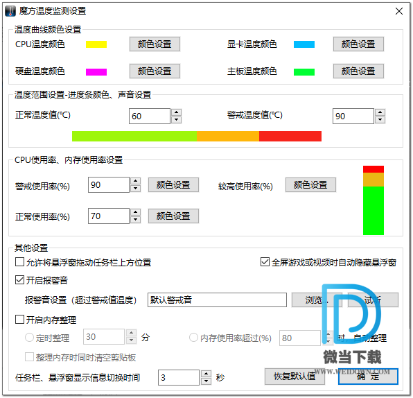 魔方温度检测下载 - 魔方温度检测 监控CPU显卡温度 1.79 中文绿色版