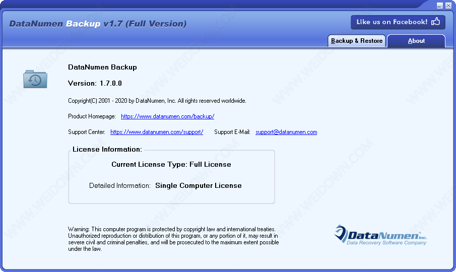 DataNumen Backup下载 - DataNumen Backup 1.7.0.0 破解版