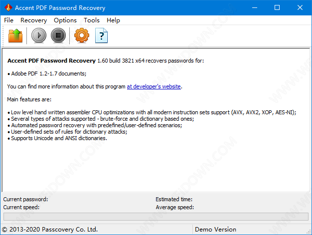 Accent PDF Password Recovery下载 - Accent PDF Password Recovery 1.6 官方版