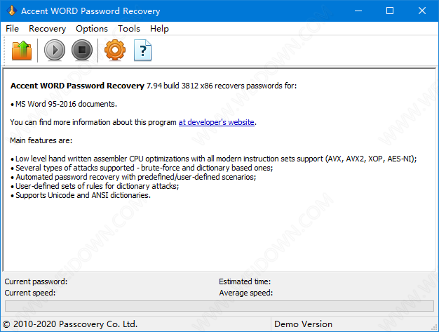 Accent WORD Password Recovery下载 - Accent WORD Password Recovery 7.94 官方版