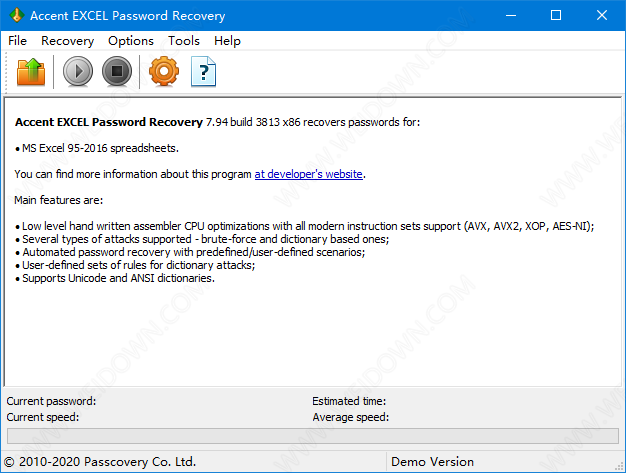 Accent EXCEL Password Recovery下载 - Accent EXCEL Password Recovery 7.94 官方版