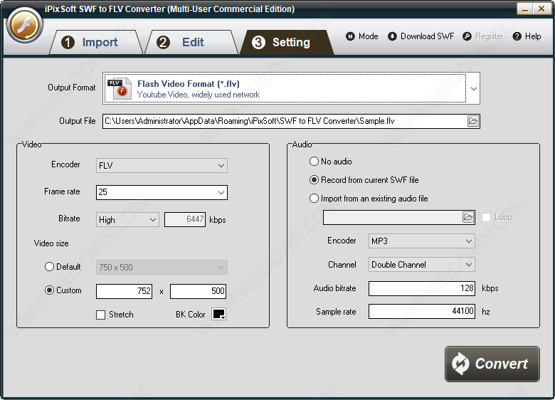 iPixSoft SWF to FLV Converter