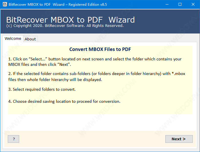 BitRecover MBOX to PDF Wizard