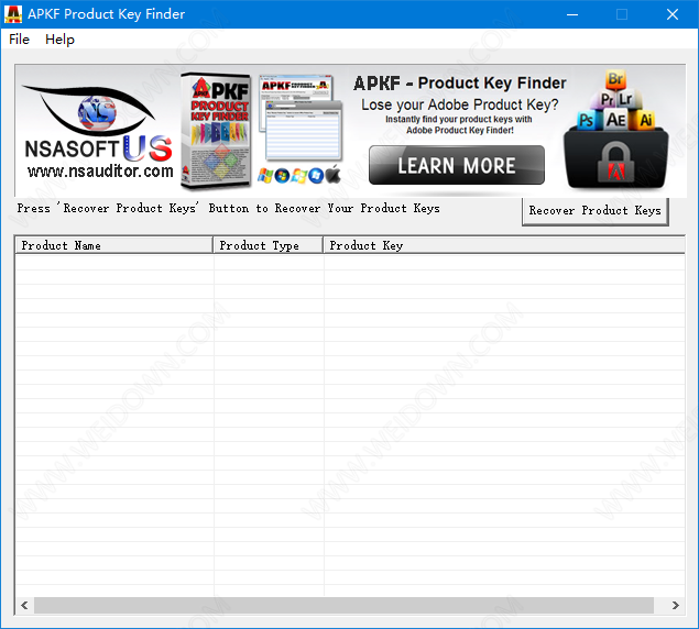 APKF Adobe Product Key Finder下载 - APKF Adobe Product Key Finder 2.6.0.0 破解版