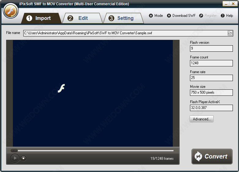 iPixSoft SWF to MOV Converter