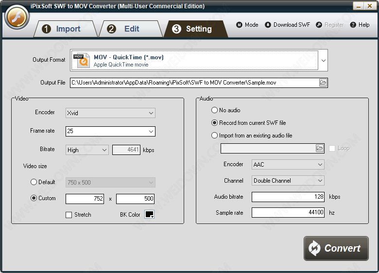 iPixSoft SWF to MOV Converter