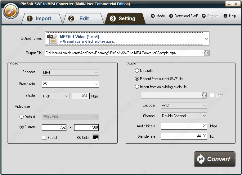 iPixSoft SWF to MP4 Converter