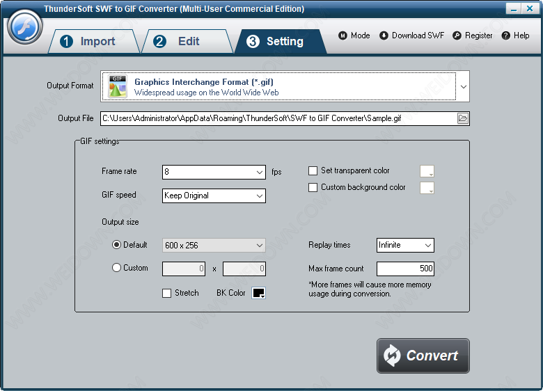 ThunderSoft SWF to GIF Converter