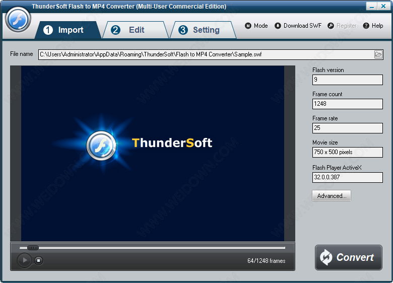 ThunderSoft Flash to MP4 Converter下载 - ThunderSoft Flash to MP4 Converter 4.6.0 破解版