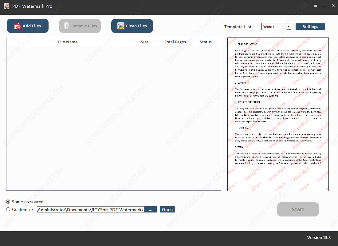 Rcysoft PDF Watermark Pro下载 - Rcysoft PDF Watermark Pro 13.8.0.0 破解版