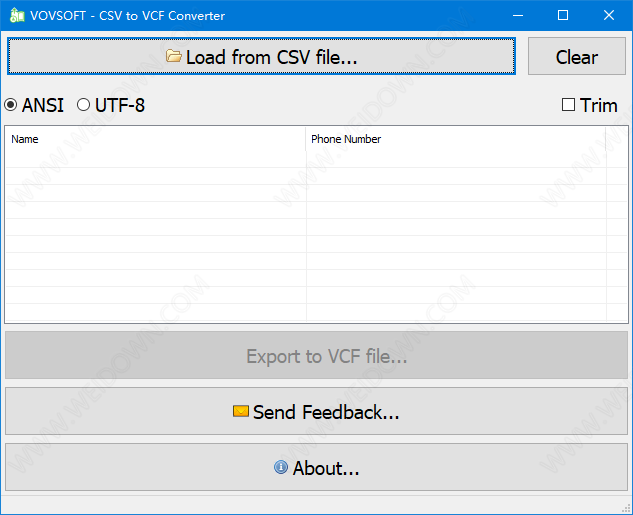 VovSoft CSV to VCF Converter