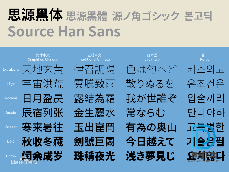 思源黑体字体下载 - 思源黑体字体 免费下载