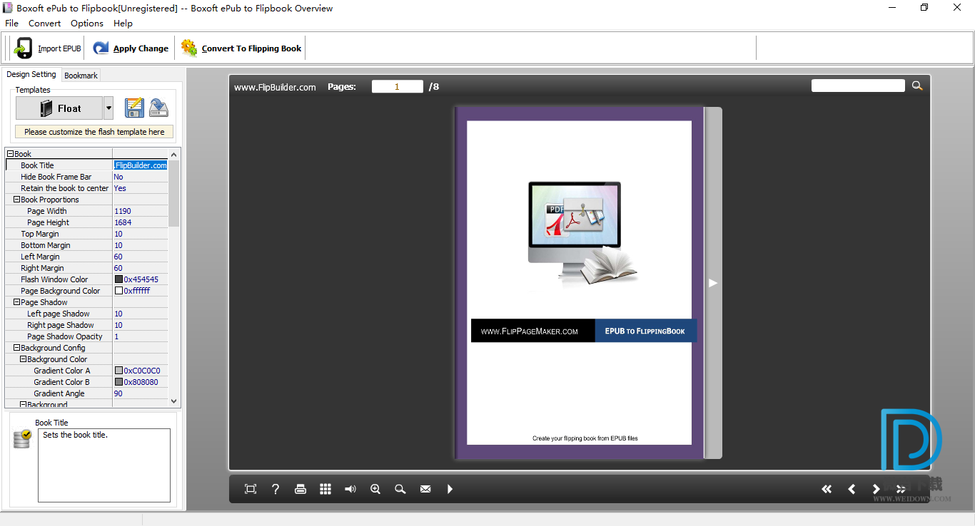 Boxoft ePub to Flipbook下载 - Boxoft ePub to Flipbook 电子书制作工具 1.0 官方版